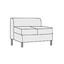 Диван двухместный без подлокотников Домино арт.2А