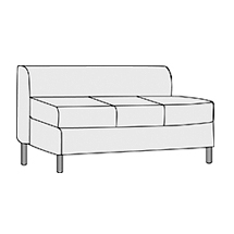 Диван трехместный без подлокотников Домино арт.3А