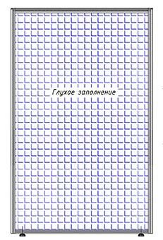 Глухой модуль (высота установки поперечины 820 или 1300 мм)