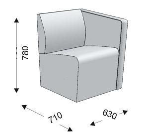 Кресельная секция с 1 подлокотником левым