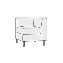 Кресло с левым подлокотником Домино арт.1Б