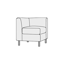 Кресло с правым подлокотником Домино арт.1В