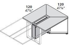 Модуль для стола переговоров, ножки крашенные 146583