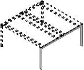 Опора конечная для двух столешниц глубиной 600мм OSP-04