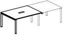 ПРИСТАВКА  ДЛЯ СТОЛА ЗАСЕДАНИЙ  С КАБЕЛЬ-КАНАЛОМ