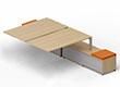 Приставной стол «Bench» на опорной тумбе (2 дверцы акрил)