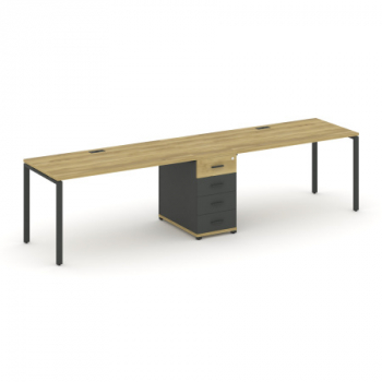 Рабочая станция 2 места с 1 опорной тумбой CN.ORS-404 A CN.ORS-404 A