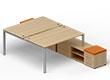 Рабочий стол «Bench» на опорной тумбе (2 ящика + ниша) с 4 пластиковыми заглушками