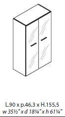 Шкаф средний с цветным стеклом