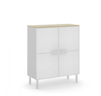 Шкаф TETTO H.117 glass doors, top WHITE