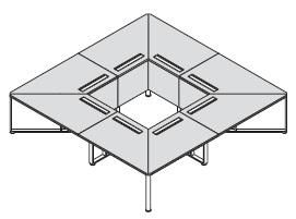 Стол для переговоров, ножки хромированные 146656