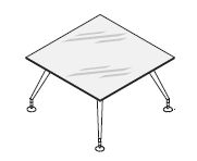 Стол для переговоров, ножки крашенные