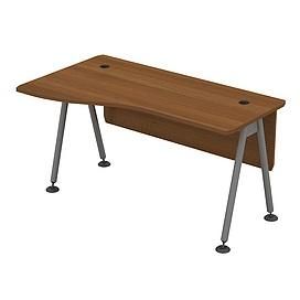 Стол эргономичный левый (металлокаркас МА) с экраном ДСП