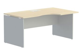 Стол эргономичный на ДСП опорах правый с лючком 109