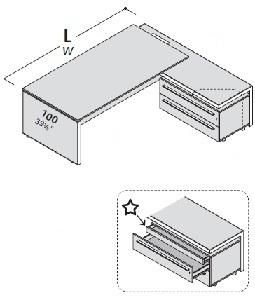 Стол правый  с приставной тумбой 118961