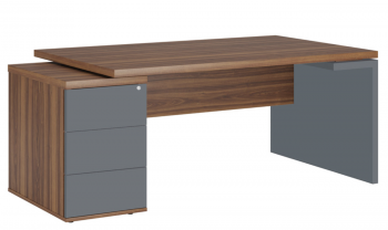 Стол рабочий на опорной тумбе левый