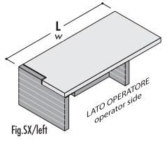 Стол руководителя левый (с открытой фронтальной панелью)
