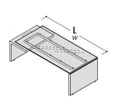 Стол, стеклянная столешница, левый 118979