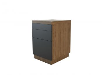 Тумбы мобильные без замка / внутренние ящики деревянные - лакированная фронтальная часть F240