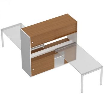 Тумба опорная 180 c ProSystem и надстройкой-полкой с отверстиями под кабель-канал