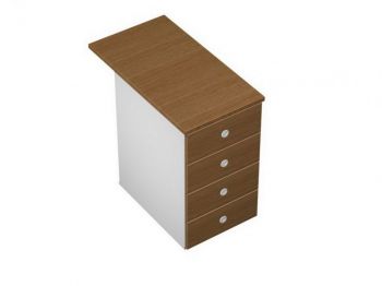 Тумба приставная 4-ящичная с крышкой и центральным замком