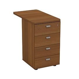 Тумба-приставная 4-ящичная с крышкой и лотком