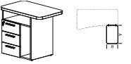 Тумба приставная с центральным замком, правая к столам СФ-101110, СФ-101120 СФ-102302