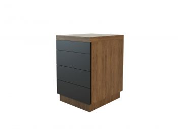 Тумбы мобильные без замка / внутренние ящики деревянные - лакированная фронтальная часть F230