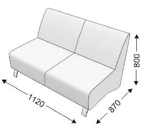 Диванная секция двойная без подлокотников KLERK-5. Фото 1