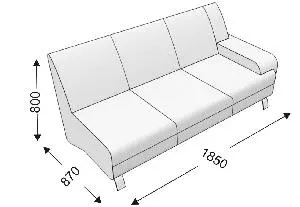 Диванная секция тройная с 1 подлокотником (левым) KLERK-5. Фото 1
