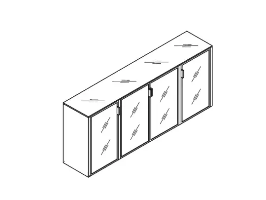 GALA Шкаф низкий 4 двери ELCRE027 BLACK. Фото 1