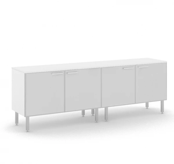 Греденция TETTO L.200 4 glass doors,TOP WHITE, cacass WHITE. Фото 1