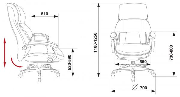 Кресло для руководителей MIRO/BLACK. Фото 3