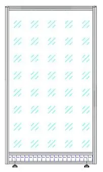 Остеклённый модуль (вставка ЛДСП внизу модуля h=110мм)  без поперечин. Фото 1