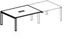ПРИСТАВКА ДЛЯ СТОЛА ЗАСЕДАНИЙ С КАБЕЛЬ-КАНАЛОМ 1697. Фото 1