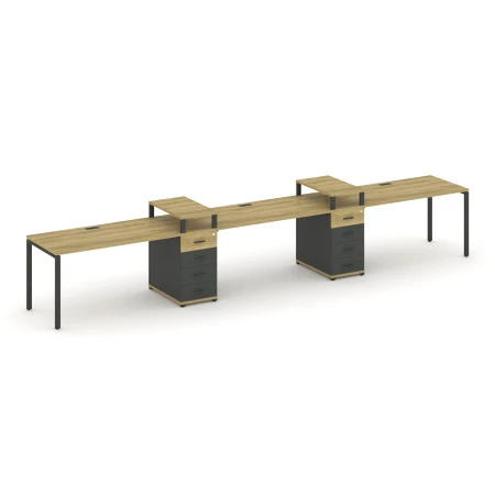 Рабочая станция 3 места с 2 опорными тумбами CN.ORS-451 A. Фото 1