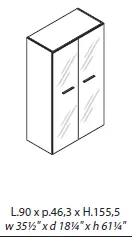 Шкаф средний с белым стеклом 156 917. Фото 1