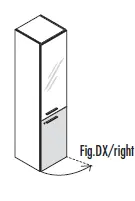 Шкаф высокий правый, стеклянная дверь (цветное стекло) 156 922. Фото 1