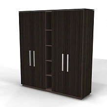 Шкаф высокий с 4 дверцами, нишами, топом и боковинами SNB18. Фото 1