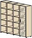 Стеллаж с дверями в алюминиевой рамке, стекло графит СФ-ТВТ-445510.1. Фото 1